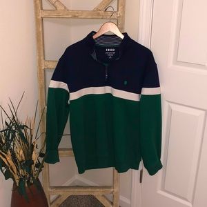 MEN’S XL IZOD PULL OVER SWEATSHIRT GREEN AND BLUE